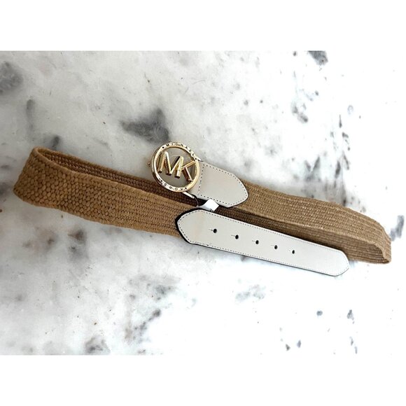 MICHAEL Michael Kors womens Stretch Waist Belt Tan Large brown NEW main image 4